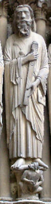 Statue de saint Jacques  la Cathdrale de Chartres